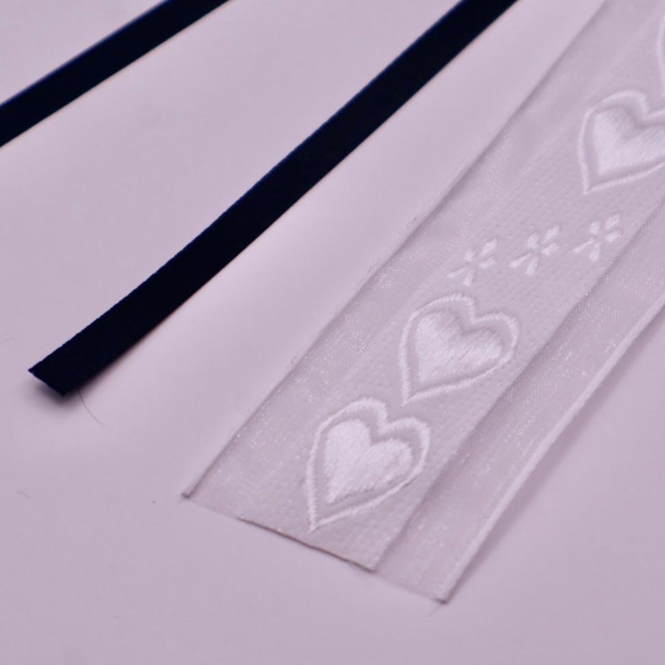 【番号オーダー可能】千葉ロッテマリーンズ風カラー　くるみボタンのヘアリボン　クロスステッチ刺繍 | 4枚目